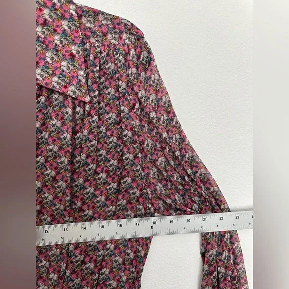 NWT Zadig & Voltaire Rose Skull Dress‎ Large Reevas Mousseline - Picture 13 of 14